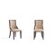 Manhattan Comfort Fifth Avenue Faux Leather and Velvet Dining Chair (Set of Two) in Tan and Walnut DC008-TN - alternate 1